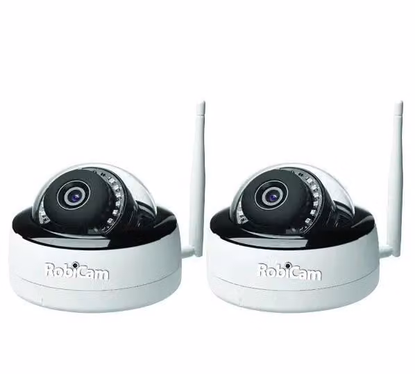 2 telecamere dome RobiCam, 5MP, alta risoluzione, WiFi, slot per scheda di memoria, audio bidirezionale, videosorveglianza WiFi, telecamere IP dome, t