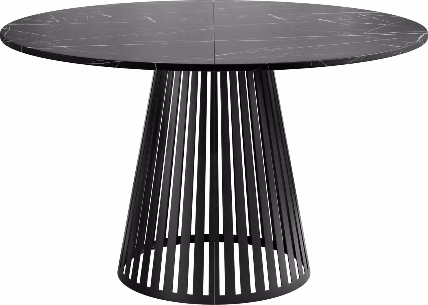MIRJAN24 Tavolo Cone 120, tavolo da pranzo, gambe in acciaio (colore: nero / Black Pietra Grigia)