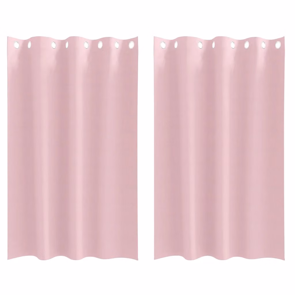 Set di 2 tende blackout vidaXL con anelli, colore rosa, H 175 x L 140 cm