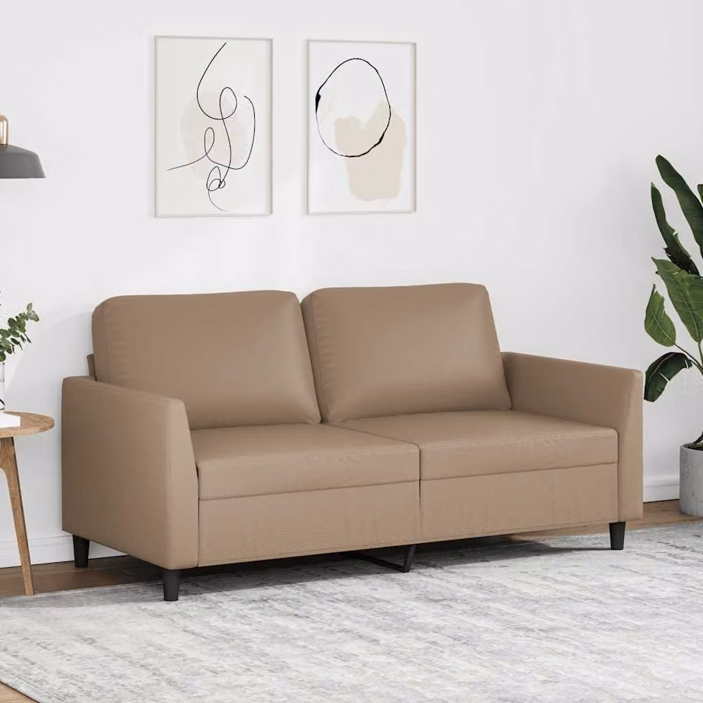 Divano a 2 posti moderno vidaXL in similpelle beige o marrone con struttura in metallo per il tuo soggiorno