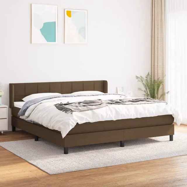 Letto Ibrido vidaXL con Giroletto a Molle e Materasso, Marrone e Bianco, L/P/H: 180 x 200 x 88 cm – 1