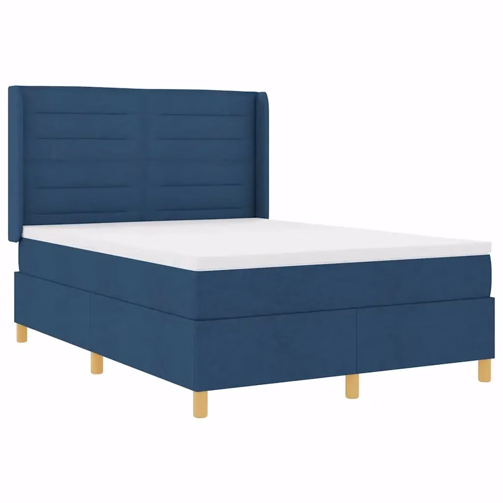 Letto a molle moderno vidaXL in tessuto blu con strisce LED e porte USB L/P: 160 x 200 cm – 2