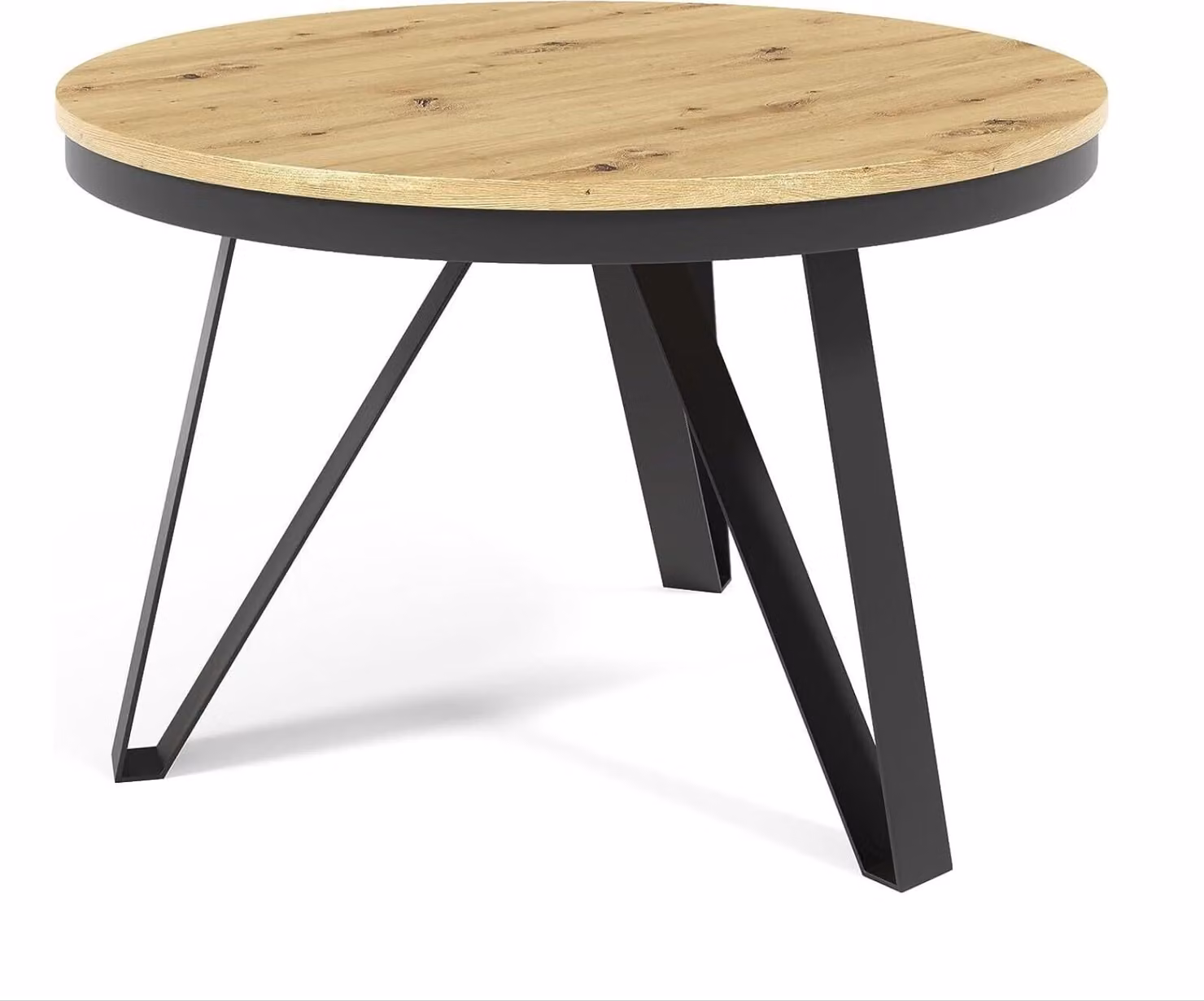 Tavolino All4All Tino, tavolino rotondo per il soggiorno, gambe in metallo, design elegante, gambe moderne, tavolino da caffè, stile loft, dimensioni 75x50 cm, 27 kg, colore nero