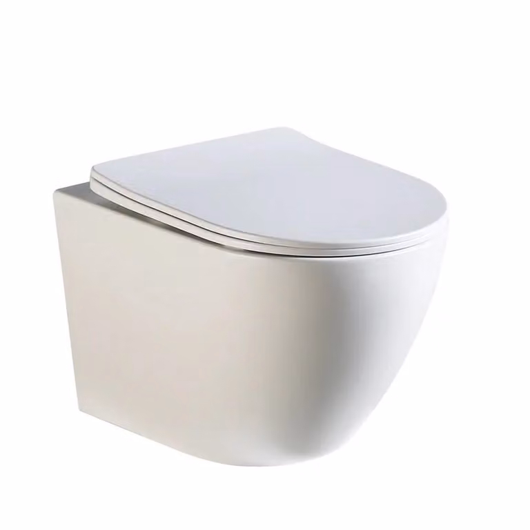 WEBO Odin WC sospeso bianco opaco senza bordo con sedile WC - design moderno e alta qualità