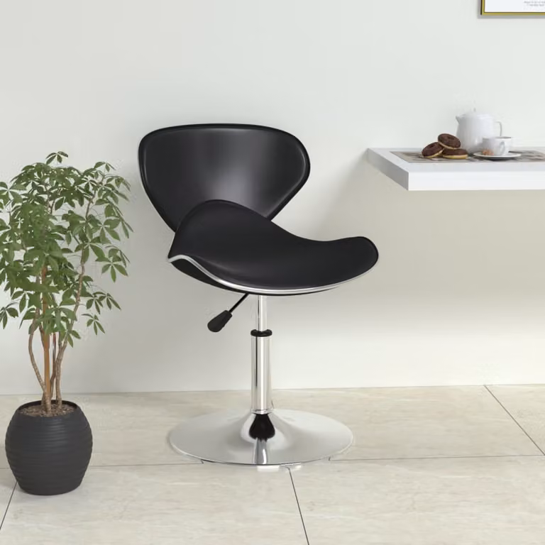 Sgabello da bar vidaXL in similpelle nero con struttura in metallo L: 45 cm, P: 45 cm, H: 76 cm