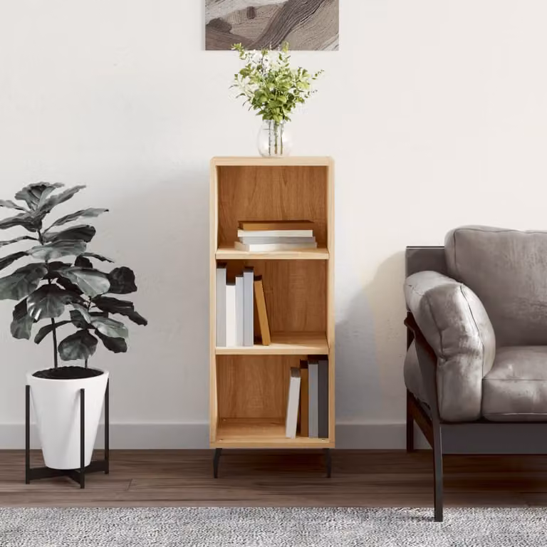 Credenza vidaXL in Rovere Sonoma e Legno Multistrato, L/P/H: 34,5 x 32,5 x 90 cm