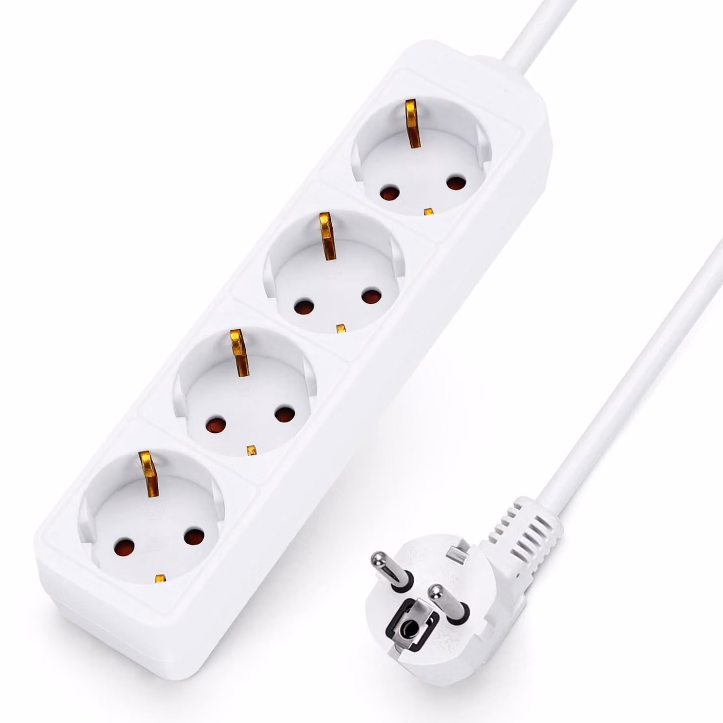 Aigostar, ciabatta multipresa da tavolo con 4 prese, protezione bambini, cavo da 3 metri, colore bianco
