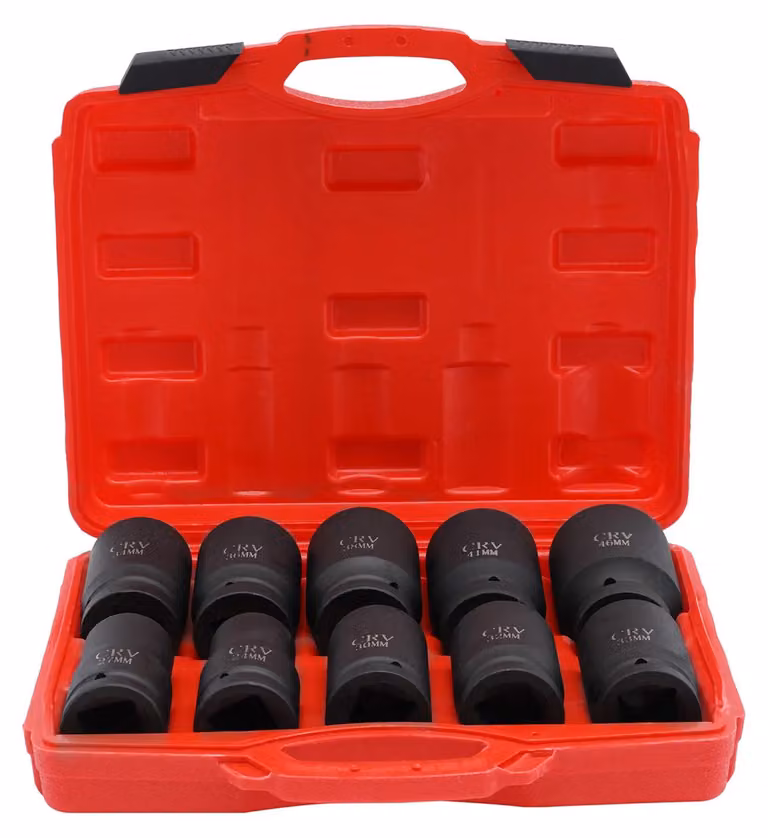 Set di chiavi a bussola esagonali interne - 10 pezzi - metrica - 24–46 mm - acciaio 45# - fosfatato - per la riparazione di veicoli e macchinari - colore nero
