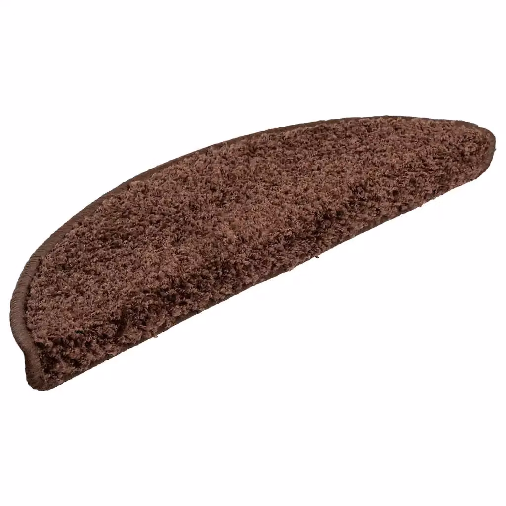 Set di 30 tappetini per scale semicircolari vidaXL, Marrone, L: 56 cm, P: 17 cm, H: 3 cm, antiscivolo e fonoassorbenti – 2