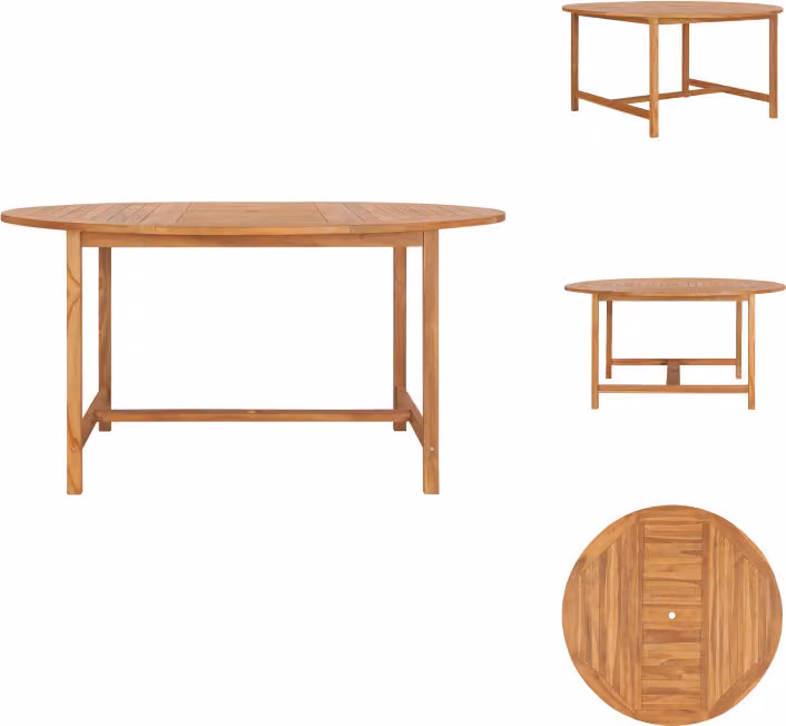 vidaXL Tavolo da giardino 150 x 76 cm in legno massiccio di teak - Tavoli da giardino