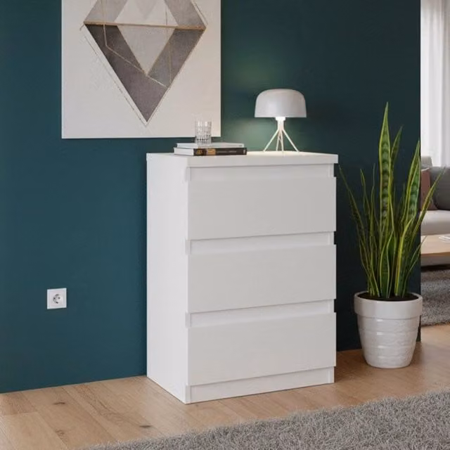 Cassettiera Morgan EFFEZETA con 3 cassetti colore bianco L 41.8 x H 61.5 x P 32.2 cm – 1