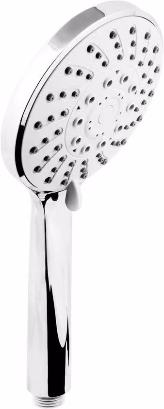 Set doccia universale con 5 funzioni - diametro 12 cm - finitura cromata - soffione a risparmio energetico per bagno e doccia / a risparmio idrico e resistente al carbonato di calcio.