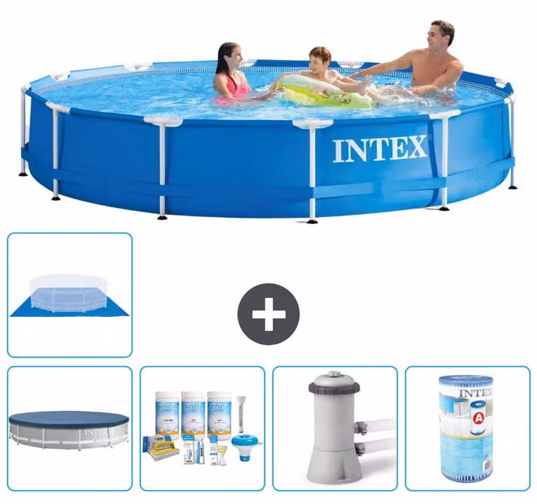 Piscina autoportante rettangolare - 366x76 cm - 6 pezzi - Modello S31545