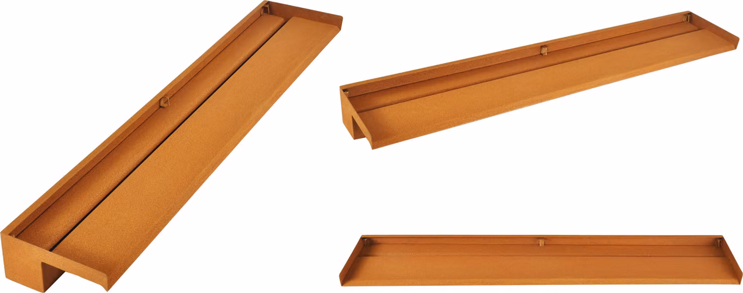 KÖHKO Cascata Alberta 45 cm in Acciaio Corten (30–90 cm) – Cascata d'Acqua Aquafall, Fontana da Giardino, Lama d'Acqua Decorativa