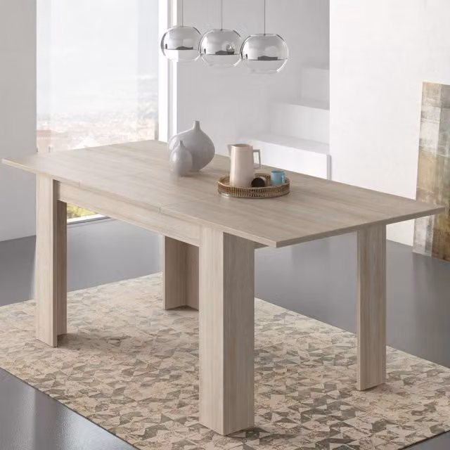 Tavolo allungabile Marene DMORA moderno rettangolare marrone e beige L: 200 cm, P: 90 cm, H: 75 cm
