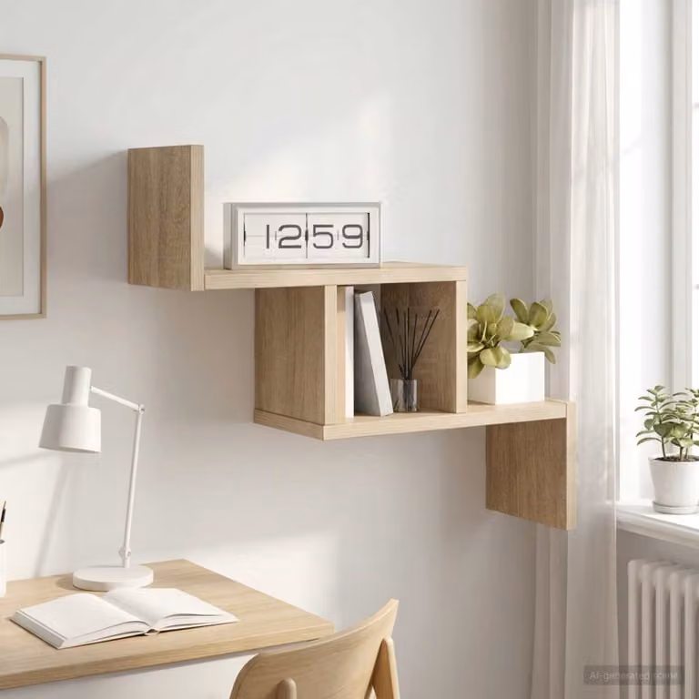 Scaffale da parete moderno vidaXL in Rovere Sonoma, L 48 cm x P 15 cm x H 42 cm