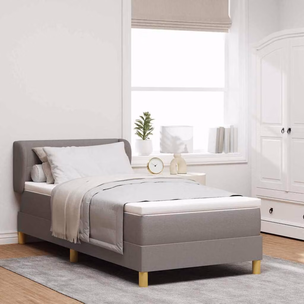 Maison Exclusive - Letto boxspring con testiera color taupe 80 x 200 cm in tessuto