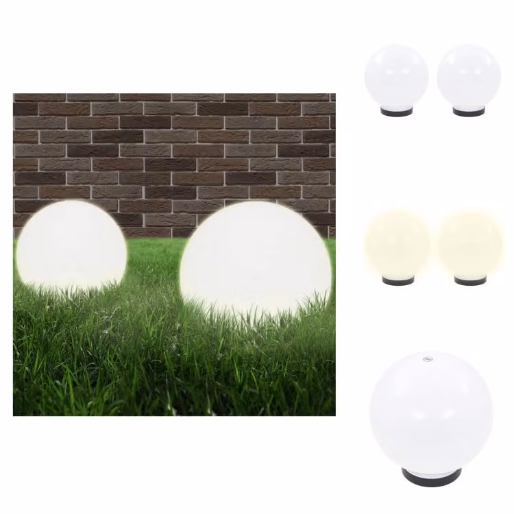 vidaXL Luci da giardino a LED 2 pz. Sferica 20 cm PMMA - Illuminazione esterna