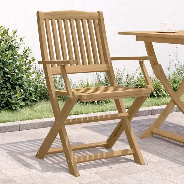 Sedie pieghevoli 2 pezzi 58x54,5x90 cm Legno massello di acacia