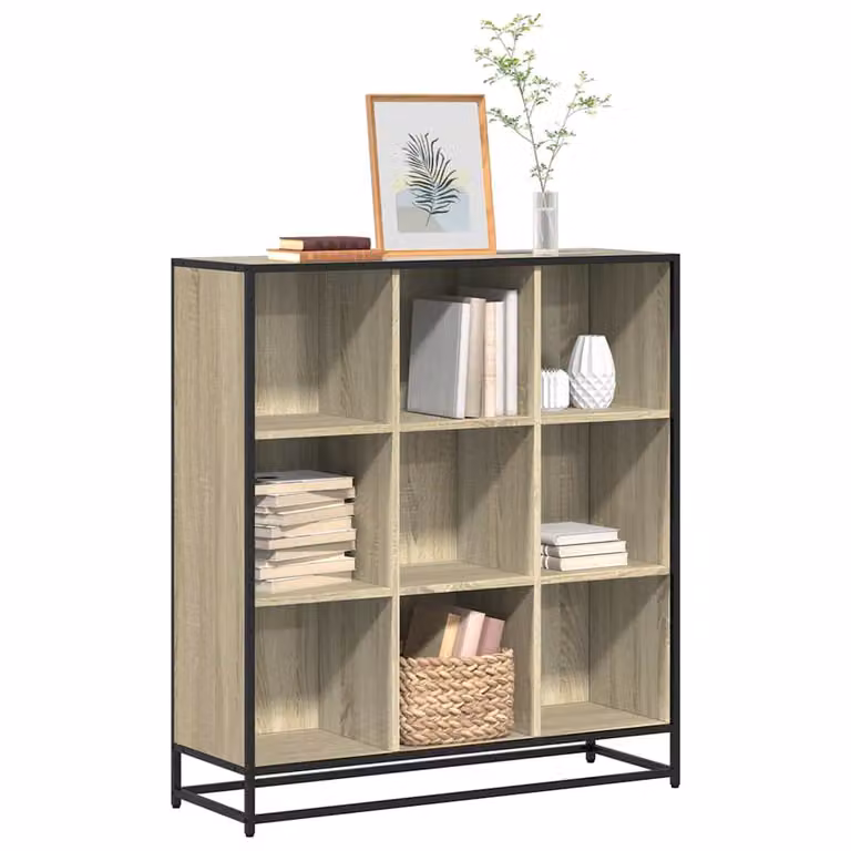 Libreria Industrial vidaXL in Rovere Sonoma e Metallo, L 97,5 x P 33 x H 107,5 cm