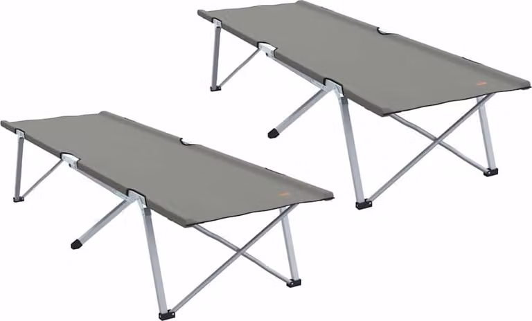 Letto da campeggio pieghevole 2 pcs Grigio 194 x 62,5 x 42,5 cm