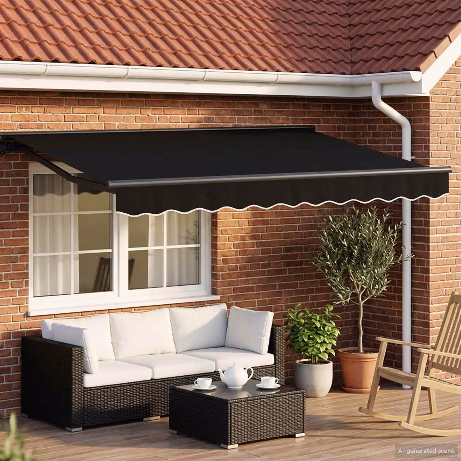 Tettuccio elettrico retrattile vidaXL in alluminio e poliestere, nero e antracite, L: 3 m x P: 2,5 m