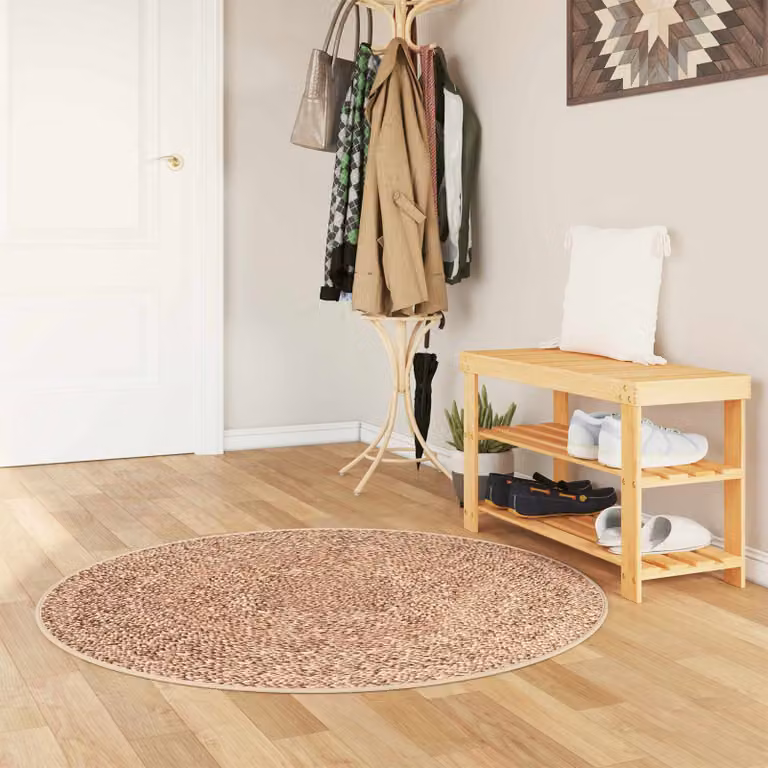 Tappeto Runner vidaXL MARSA moderno in poliestere, antiscivolo e lavabile, Marrone e Giallo, L 120 x L 120 cm