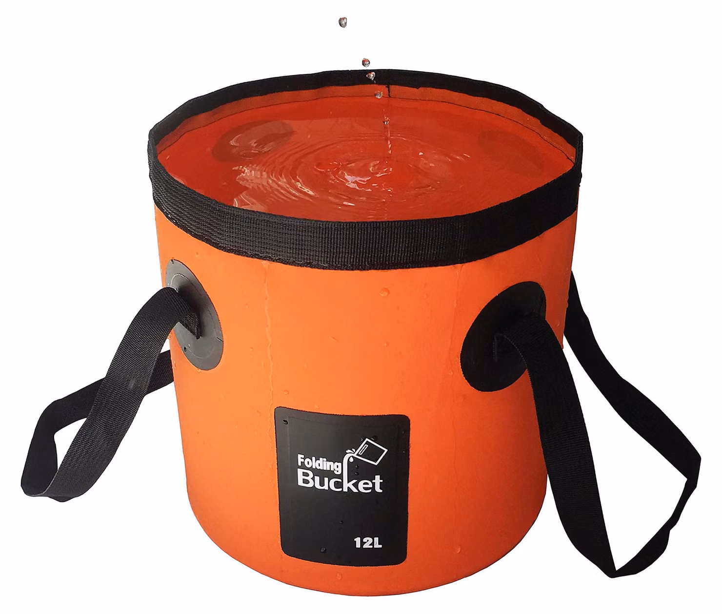 Secchiello pieghevole, 12 litri, arancione, multifunzionale, ideale per campeggio e giardinaggio