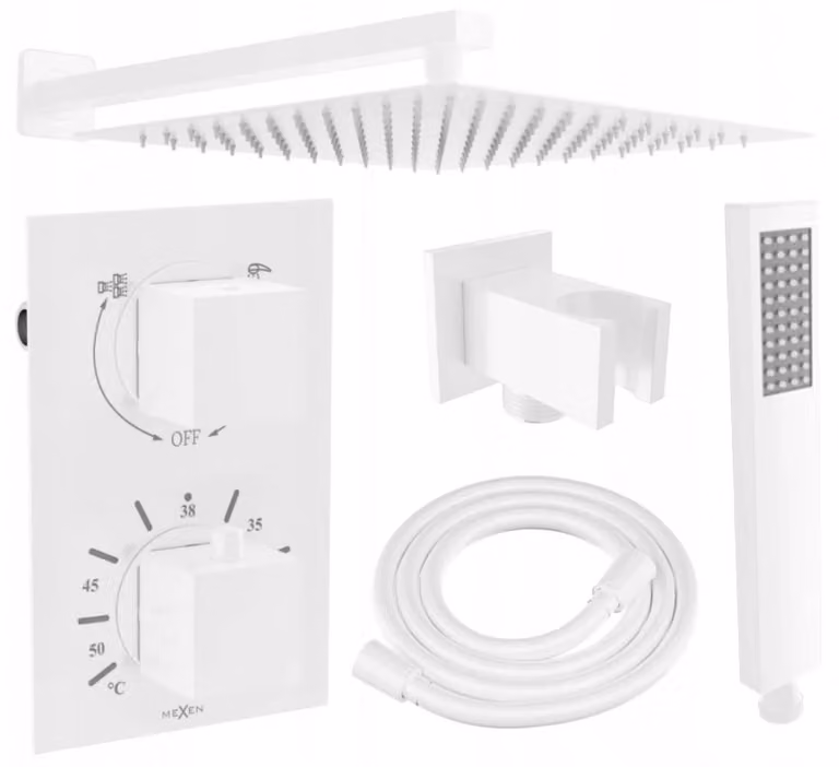 Cube DR02 doccia a incasso SET + doccia slim 25 cm, bianco (77502DR0225-20)