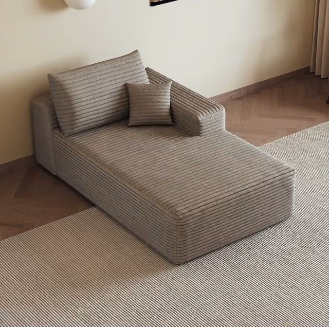 Divano Letto REDOM con Chaise Lounge Reversibile a L in Tessuto Marrone