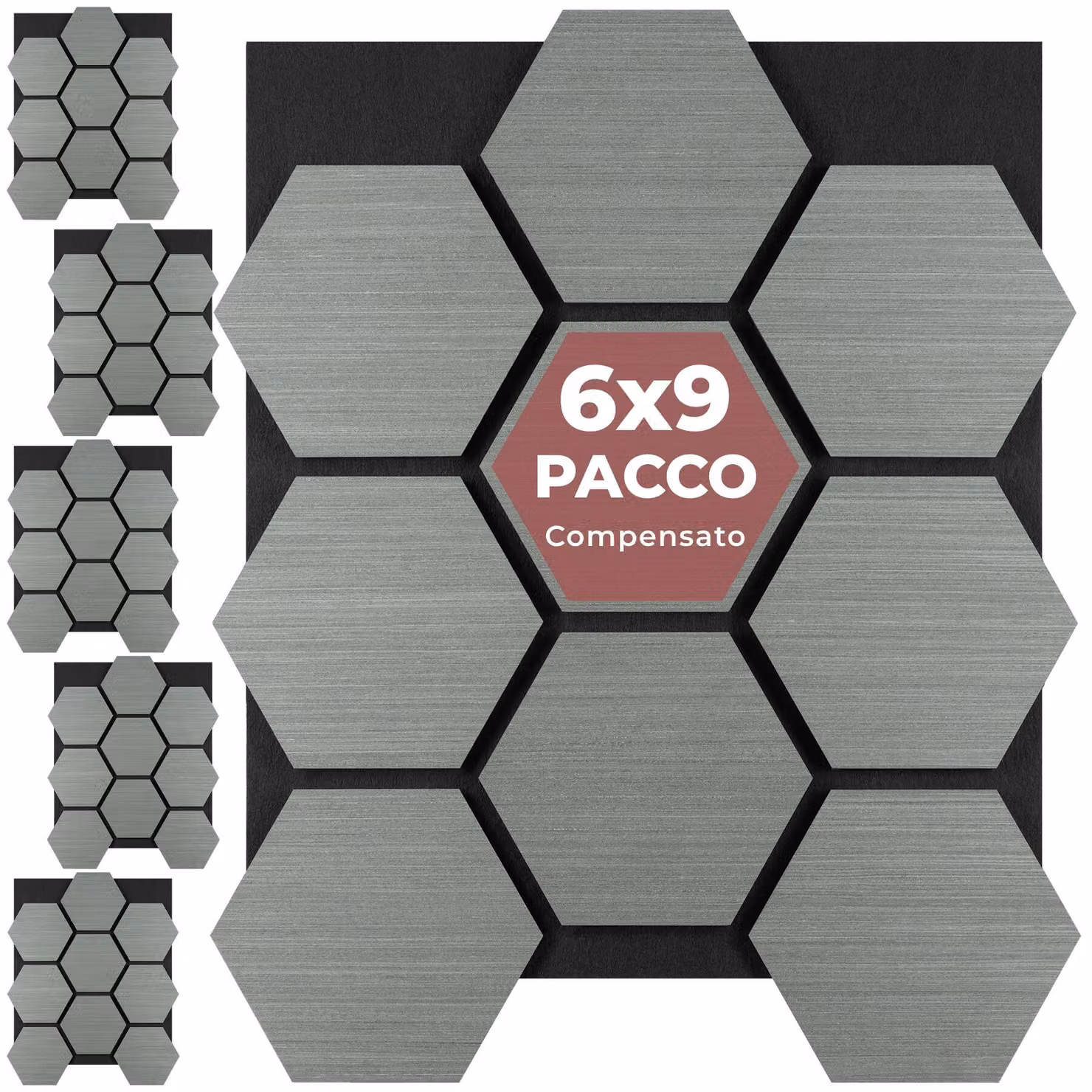 Pannelli acustici Sonic Shield tectake effetto legno rovere grigio chiaro in MDF – 1