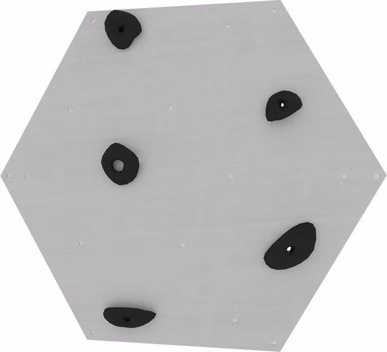 Cubo per pareti di arrampicata 1 grigio con maniglie nere
