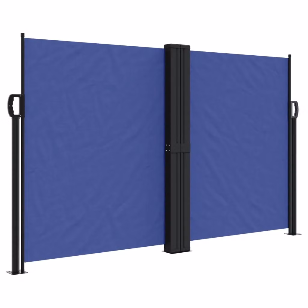 Tenda Laterale Retrattile vidaXL in Poliestere Blu L: 1200 cm, H: 140 cm – 2