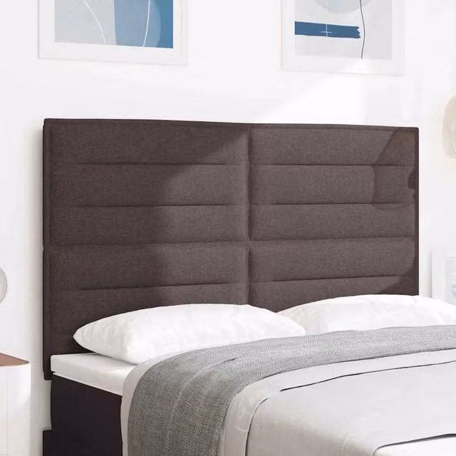 Testiera con LED e porte USB vidaXL in tessuto marrone, Larghezza: 160 cm