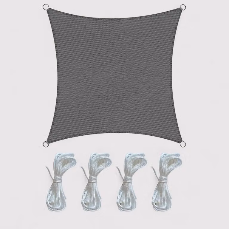 Shara - Vela quadrata grigia 3,6x3,6 mt per esterni