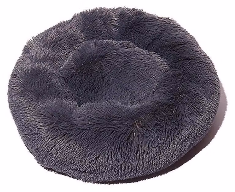 Cuccia per cani, cuccia per gatti, morbida, rotonda, in peluche, diametro 50 cm, colore grigio cielo