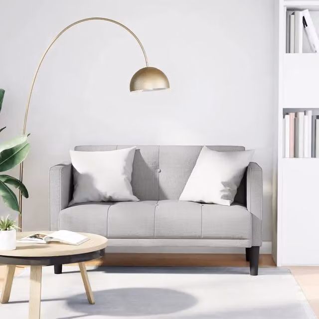 Divanetto moderno vidaXL in tessuto grigio per soggiorno L: 124,0 cm, P: 67,0 cm, H: 74,5 cm