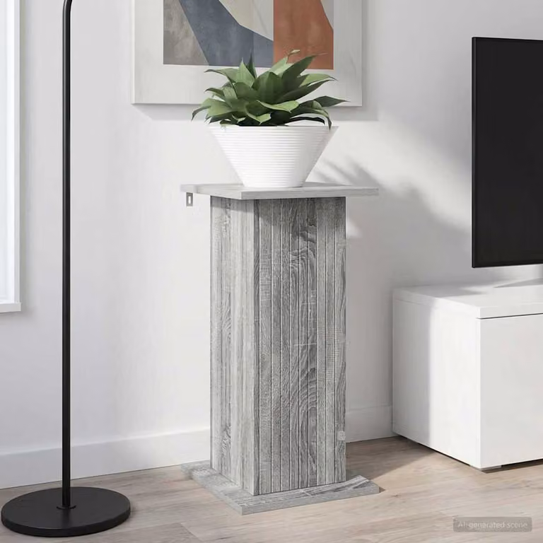 vidaXL Supporto per piante moderno in legno MDF Grigio Sonoma L/P/H: 30,5 x 30,0 x 60,5 cm
