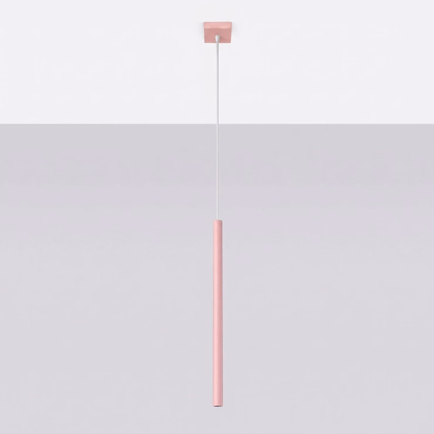 Lampada a sospensione PASTELO 1 rosa 1xG9 8W acciaio 120x8x8 cm Sollux Lighting