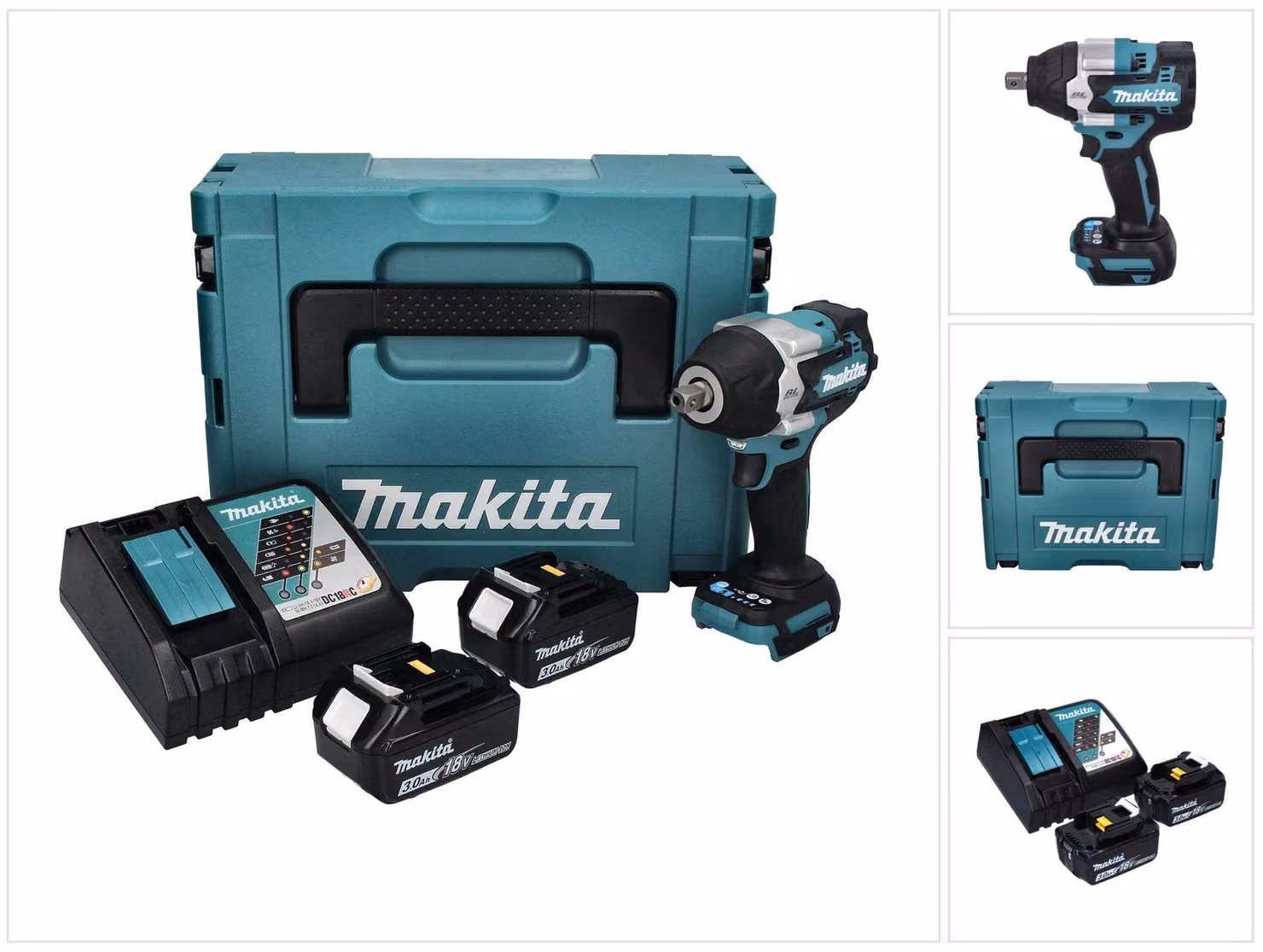 Avvitatore a impulsi a batteria Makita DTW 701 RFJ 18 V 700 Nm 1/2" XPT Brushless + 2x batteria ricaricabile 3,0 Ah + caricabatterie + Makpac