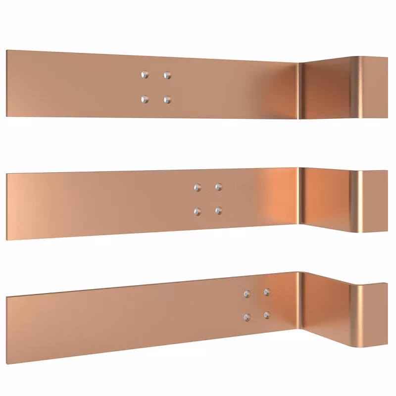 Barre collettrici ABN CU 100x10 mm, a 3 poli, 1600 A, angolate, 584x10 mm, per montaggio su secondo livello XCGW182WE3