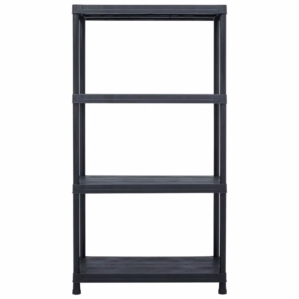 Set di 5 scaffali vidaXL in plastica nera, L/P/H: 60 x 30 x 138 cm – 2