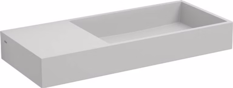 Clou Mini Wash Me Plus Sinistro - Lavabo da appoggio, 56 cm, senza foro per rubinetto