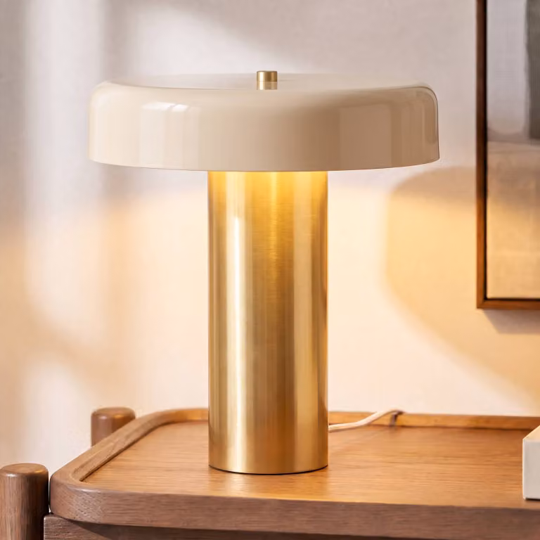 Lampada da tavolo Dionne NOLA, Crema / Ambra, Soggiorno / Sala da pranzo, Metallo, Moderno, Lampada da tavolo