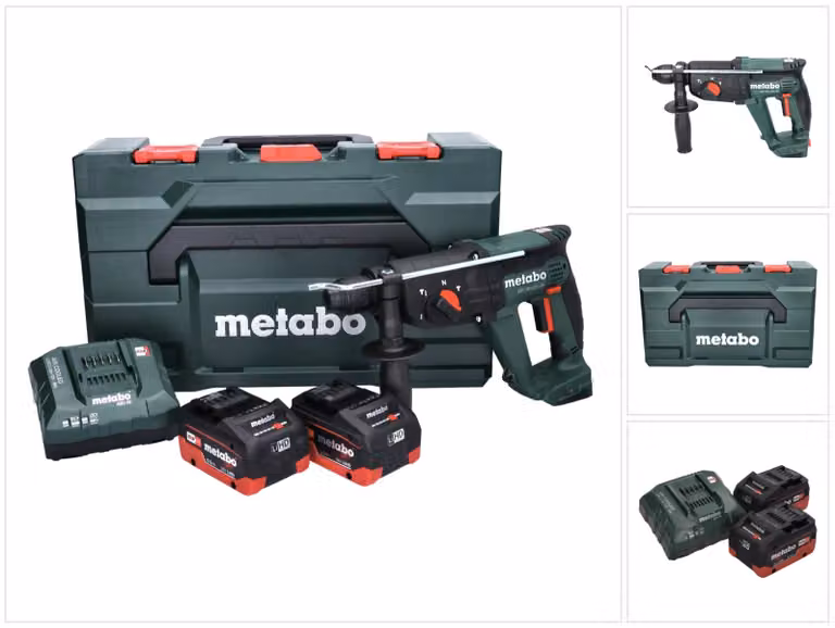 Metabo KH 18 LTX 24 martello combinato a batteria 18 V 2,1 J SDS plus + 2x batteria ricaricabile 5,5 Ah + caricatore + metaBOX