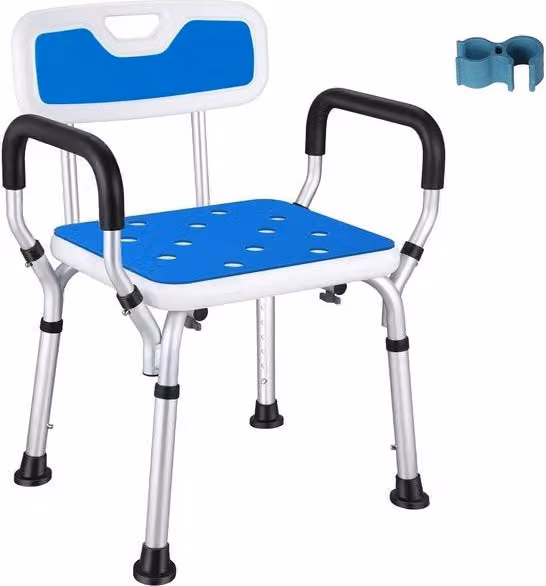 Sedile doccia regolabile - ergonomico e sicuro - 1 pezzo - alluminio