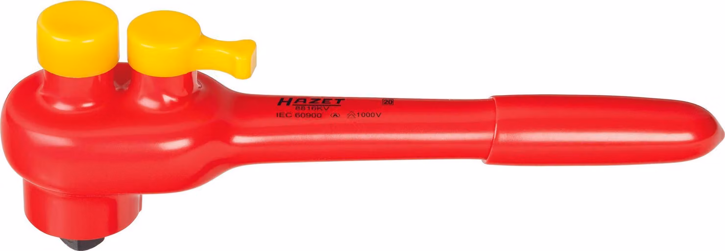 HAZET 8816KV Cricchetto reversibile ∙ con isolamento protettivo ∙ Squadra piena 3/8 di pollice (10 mm) ∙ 194 mm