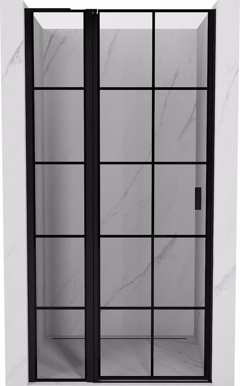 Mexen Mist L porta doccia a battente sinistra 110 cm, griglia nera, nera - 8A4L-110-000-70-77-L