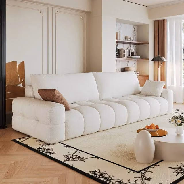 Divano Modulare in Tessuto ¨C Minimal ¨C Bianco, 260cm, senza montaggio