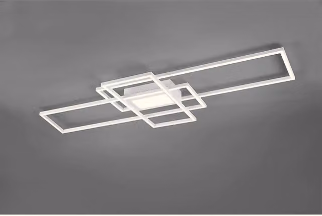 Plafoniera LED Trio Leuchten Irvine bianca, design moderno rettangolare, dimmerabile con telecomando, L: 105 cm, P: 42 cm, H: 6,5 cm